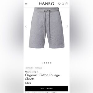 NEW Hanro Organic Cotton Lounge Shorts in Deep Onyx